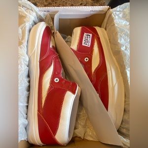 Vans Men's Skate Half Cab Leather Chili Pepper/White Size 13